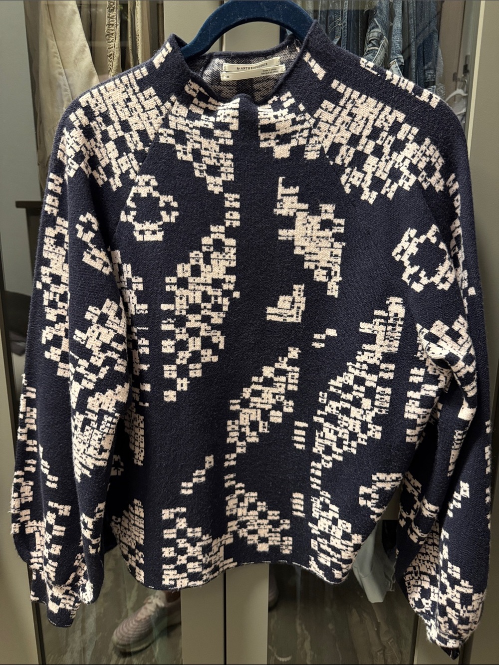 Black & Cream Graphic Knit Pullover